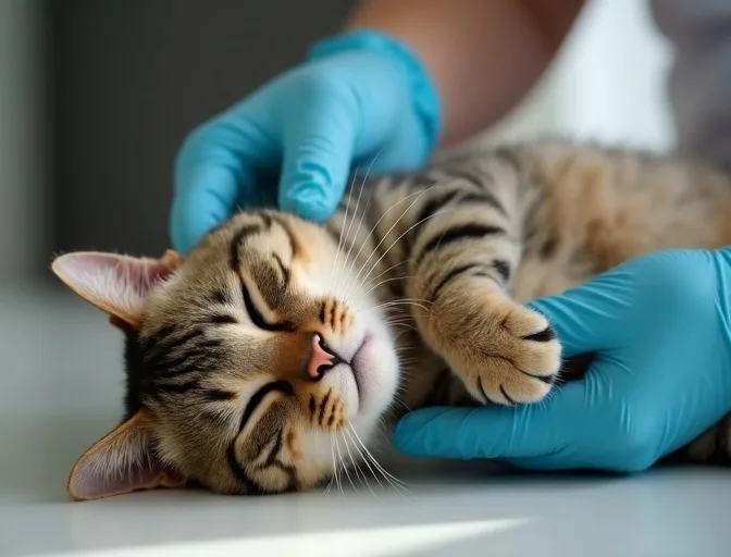 Specialist carefully handling a deceased cat with dignity in Black Hill