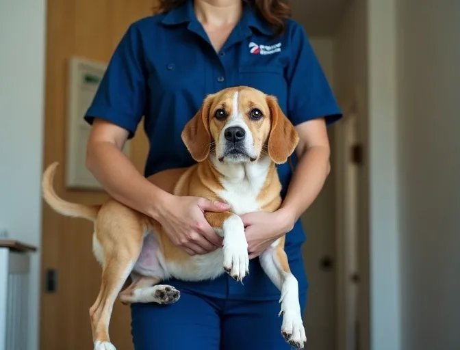 Technician respectfully transporting a deceased dog in Black Hill
